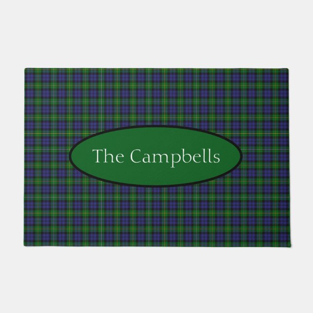 Scottish Campbell Family Tartan Personalisiert Fußmatte (Vorderseite)