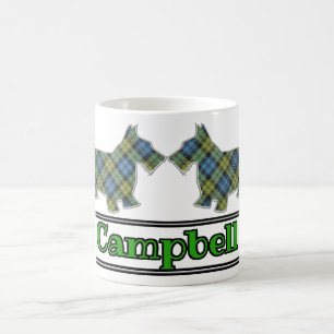 Scottish Cheer Campbell Family Tartan Scottie Dogs Kaffeetasse