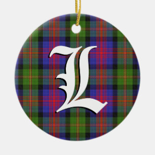 Scottish Christmas Clan Logan Tartan Kariert Keramik Ornament