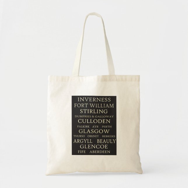 Scottish Cities Natural Tote Bag Tragetasche (Vorne)