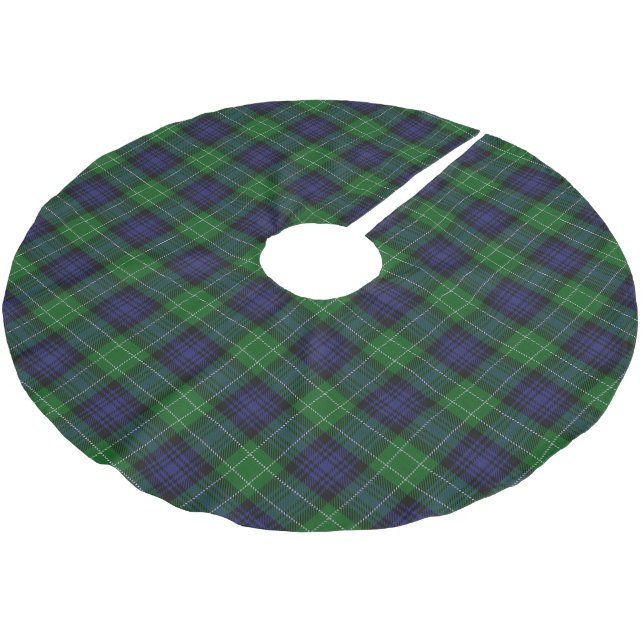 Scottish Clan Abercrombie Tartan Polyester Weihnachtsbaumdecke (Schrägansicht)