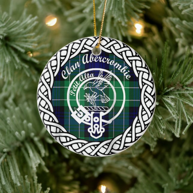 Scottish Clan Abercrombie Tartan und Wappen Keramik Ornament (Baum)