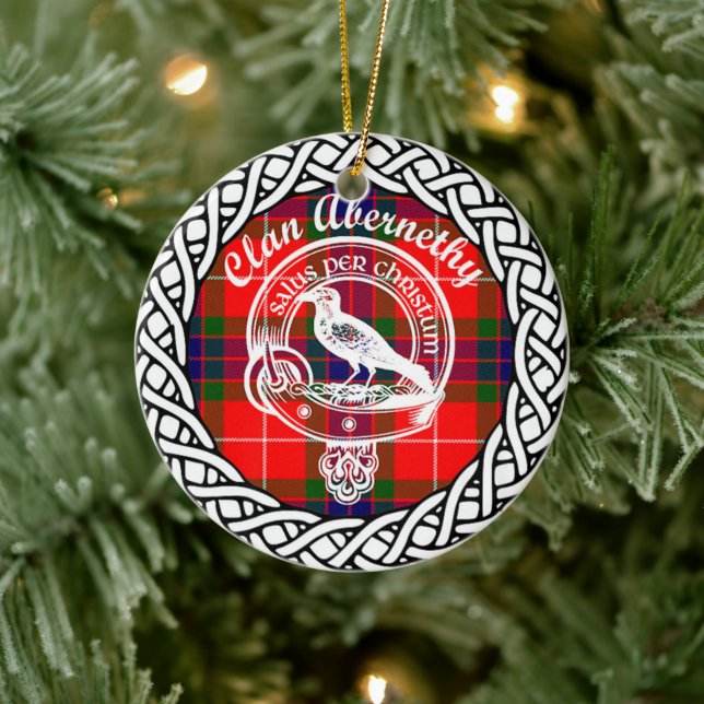 Scottish Clan Abernethy Tartan und Wappen Keramik Ornament (Baum)