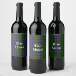 Scottish Clan Adams Tartan Weinetikett