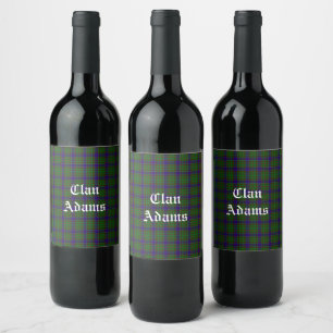 Scottish Clan Adams Tartan Weinetikett