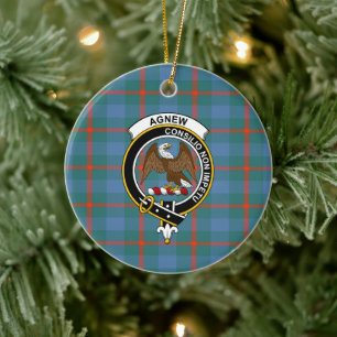Scottish Clan Agnew Ancient Tartan und Wappen Keramik Ornament