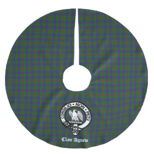 Scottish Clan Agnew Tartan Wappen benutzerdefinier Polyester Weihnachtsbaumdecke