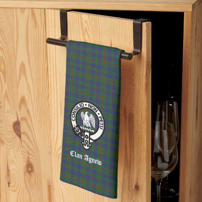 Scottish Clan Agnew Tartan Wappen Geschirrtuch (Drittel gefaltet)