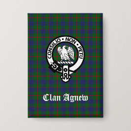 Scottish Clan Agnew Wappen & Tartan Button