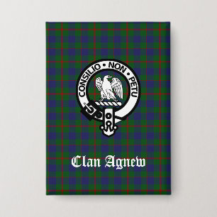 Scottish Clan Agnew Wappen & Tartan Button
