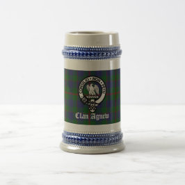 Scottish Clan Agnew Wappen & Tartan Custom Bierglas