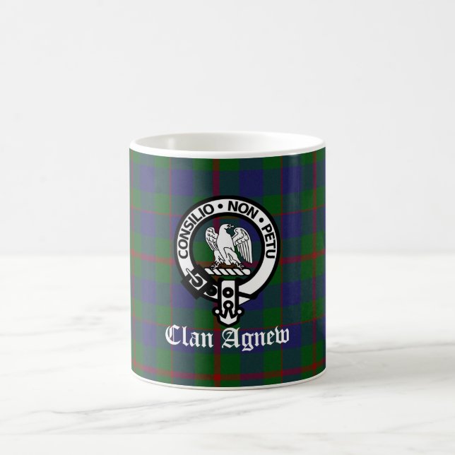 Scottish Clan Agnew Wappen & Tartan Kaffeetasse (Mittel)