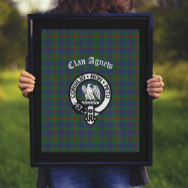 Scottish Clan Agnew Wappen & Tartan Poster