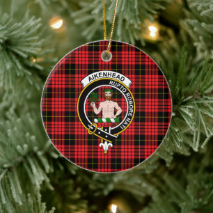 Scottish Clan Aikenhead Tartan und Wappen Keramik Ornament