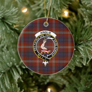 Scottish Clan Ainslie Ancient Tartan und Wappen Keramik Ornament