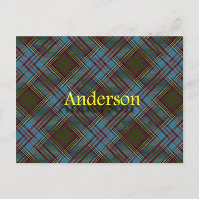 Scottish Clan Anderson Tartan Postkarte (Vorderseite)