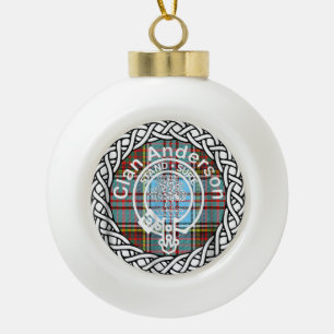 Scottish Clan Anderson Tartan und Wappen Keramik Kugel-Ornament
