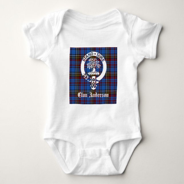 Scottish Clan Anderson Wappen & Tartan Baby Strampler (Vorderseite)
