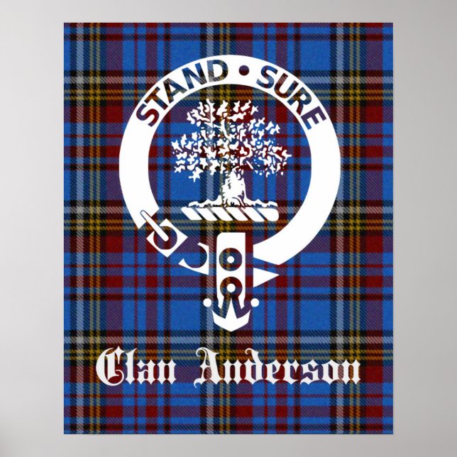 Scottish Clan Anderson Wappen & Tartan Poster (Vorne)