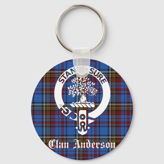 Scottish Clan Anderson Wappen & Tartan Schlüsselanhänger (Vorderseite)