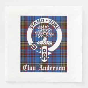 Scottish Clan Anderson Wappen & Tartan Serviette