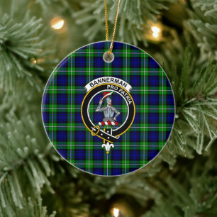 Scottish Clan Bannerman Tartan und Wappen Keramik Ornament