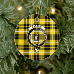 Scottish Clan Barclay Dress Modern Tartan and Cres Keramik Ornament