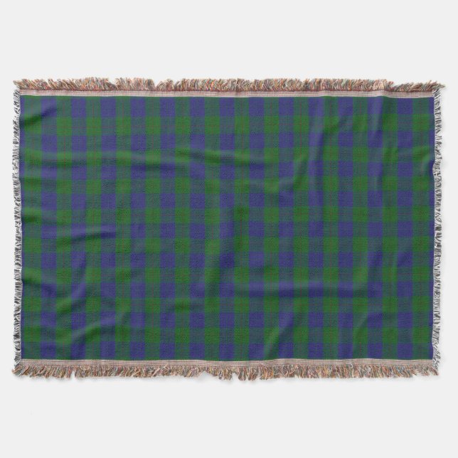 Scottish Clan Barclay Hunting Green Blue Tartan Decke (Vorderseite)