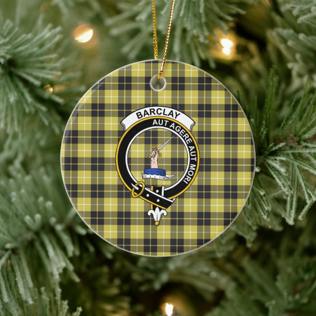 Scottish Clan Barclay Tartan und Wappen Keramik Ornament (Baum)