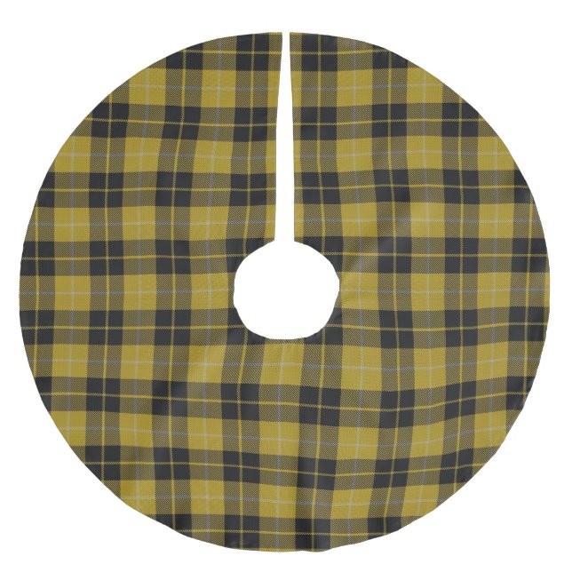 Scottish Clan Barclay Yellow Black Dress Tartan Polyester Weihnachtsbaumdecke (Vorderseite)