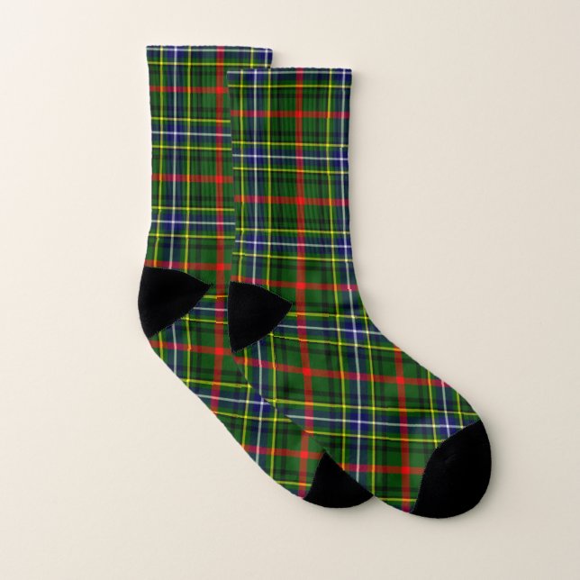 Scottish Clan Bisset Tartan Kariert Socken (Paar)