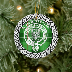 Scottish Clan Boyle Tartan und Wappen Keramik Ornament