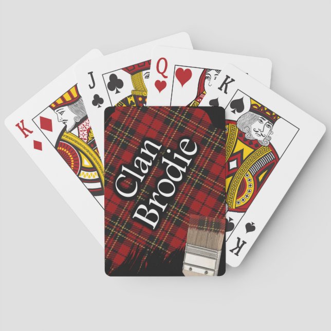 Scottish Clan Brodie Tartan Paint Brush Spielkarten (Rückseite)