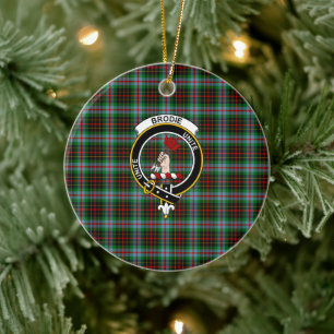 Scottish Clan Brodie Tartan und Wappen Keramik Ornament