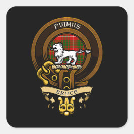 Scottish Clan Bruce Abzeichen und Wappen | Wappen Quadratischer Aufkleber