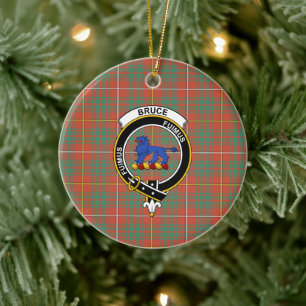 Scottish Clan Bruce Ancient Tartan und Wappen Keramik Ornament