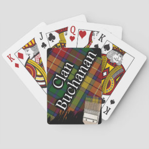 Scottish Clan Buchanan Tartan Paint Brush Spielkarten