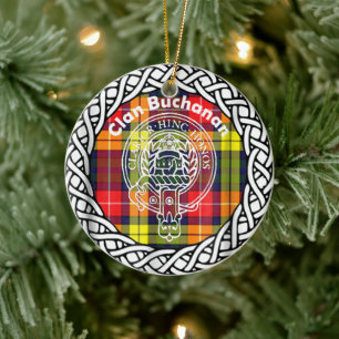 Scottish Clan Buchanan Tartan und Wappen Keramik Ornament