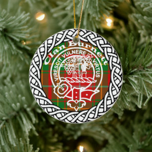 Scottish Clan Burnett Tartan und Wappen Keramik Ornament