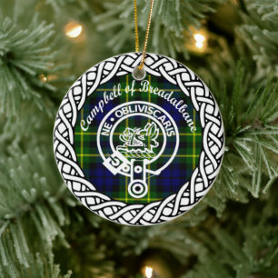 Scottish Clan Campbell of Breadalbane Tartan and C Keramik Ornament