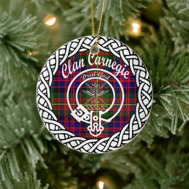Scottish Clan Carnegie Tartan und Wappen Keramik Ornament (Baum)