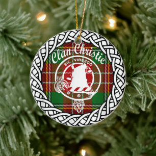 Scottish Clan Christie Tartan und Wappen Keramik Ornament