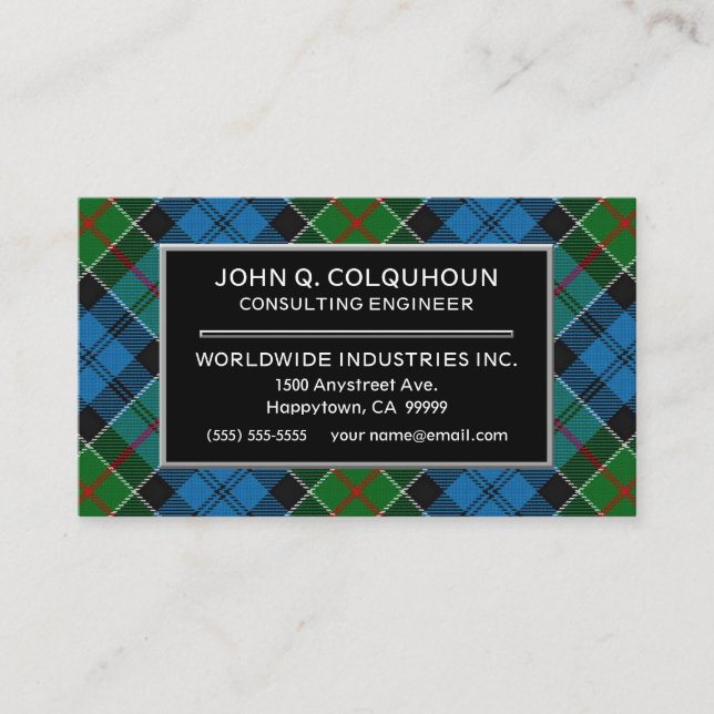 Scottish Clan Colquhoun Tartan Kariert Visitenkarte (Vorderseite)
