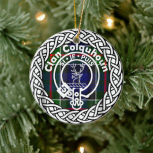 Scottish Clan Colquhoun Tartan und Wappen Keramik Ornament