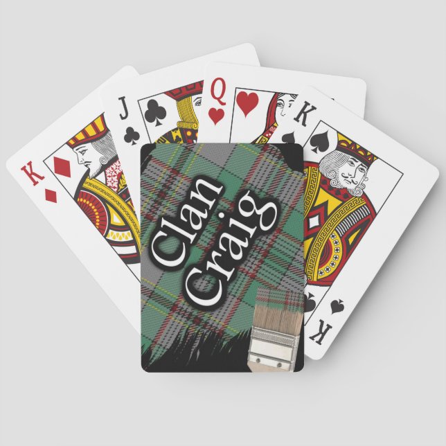 Scottish Clan Craig Tartan Paint Brush Spielkarten (Rückseite)