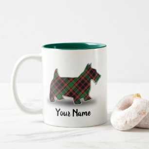 Scottish Clan Cumming Hunting Tartan Terrier Zweifarbige Tasse
