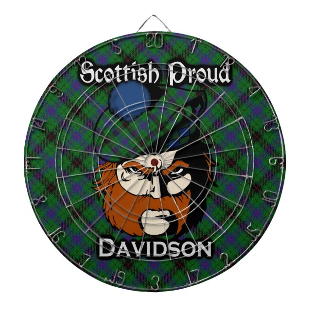 Scottish Clan Davidson Tartan Dartboard Dartscheibe (vorne)