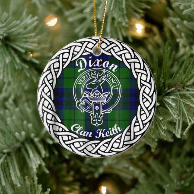 Scottish Clan Dixon Tartan und Wappen Keramik Ornament (Baum)
