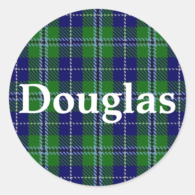 Scottish Clan Douglas Tartan Kariert Runder Aufkleber (Vorderseite)