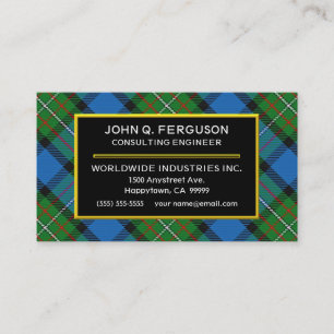 Scottish Clan Fergusson Ferguson Tartan Kariert Visitenkarte